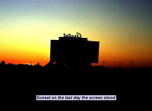 Gratiot Drive-In Theatre - SCREEN IN SUNSET COURTESY ALAN FINCH